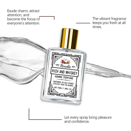 Roxelis 50ml Charm Whisky Men's perfume Gulong Fragrance Fragrance Elegant Fresh Charm Fragrance for Men perfume