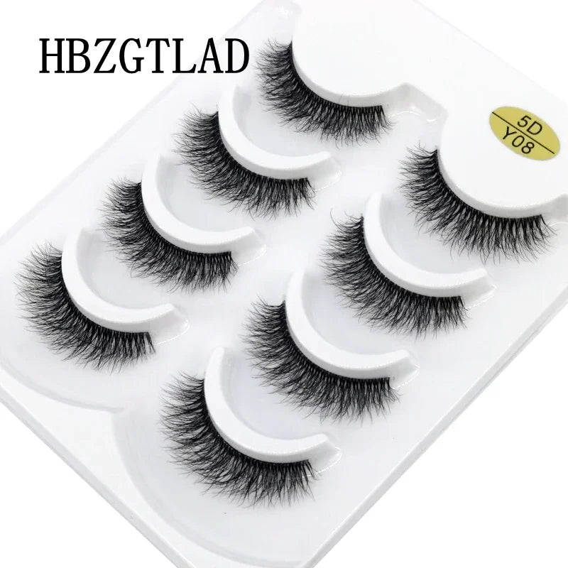 HBZGTLAD 4pairs mink lashes natural long invisible thin band fake lashes transparent terrier soft eyelashes extension Beauty