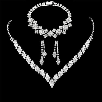 Advanced and versatile necklace, earring, bracelet, and jewelry set suitable for wedding, banquet, and party accessories
