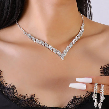 Advanced and versatile necklace, earring, bracelet, and jewelry set suitable for wedding, banquet, and party accessories