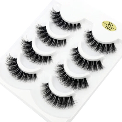 HBZGTLAD 4pairs mink lashes natural long invisible thin band fake lashes transparent terrier soft eyelashes extension Beauty