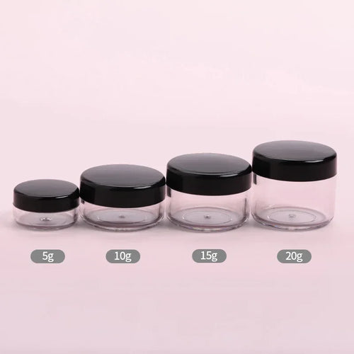 10 Pcs Empty Transparent Plastic Jars with Lids Round Storage Containers Wide Mouth Beauty Products Cosmetics Crafts and Foods