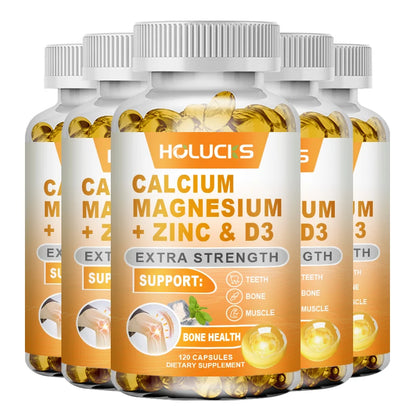 Bone Health Capsules, with Calcium, Magnesium, Zinc & D3, Supports Bone Strength, Muscle Function & Enhanced Nutrient Absorption