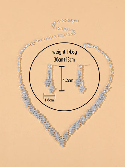 Advanced and versatile necklace, earring, bracelet, and jewelry set suitable for wedding, banquet, and party accessories