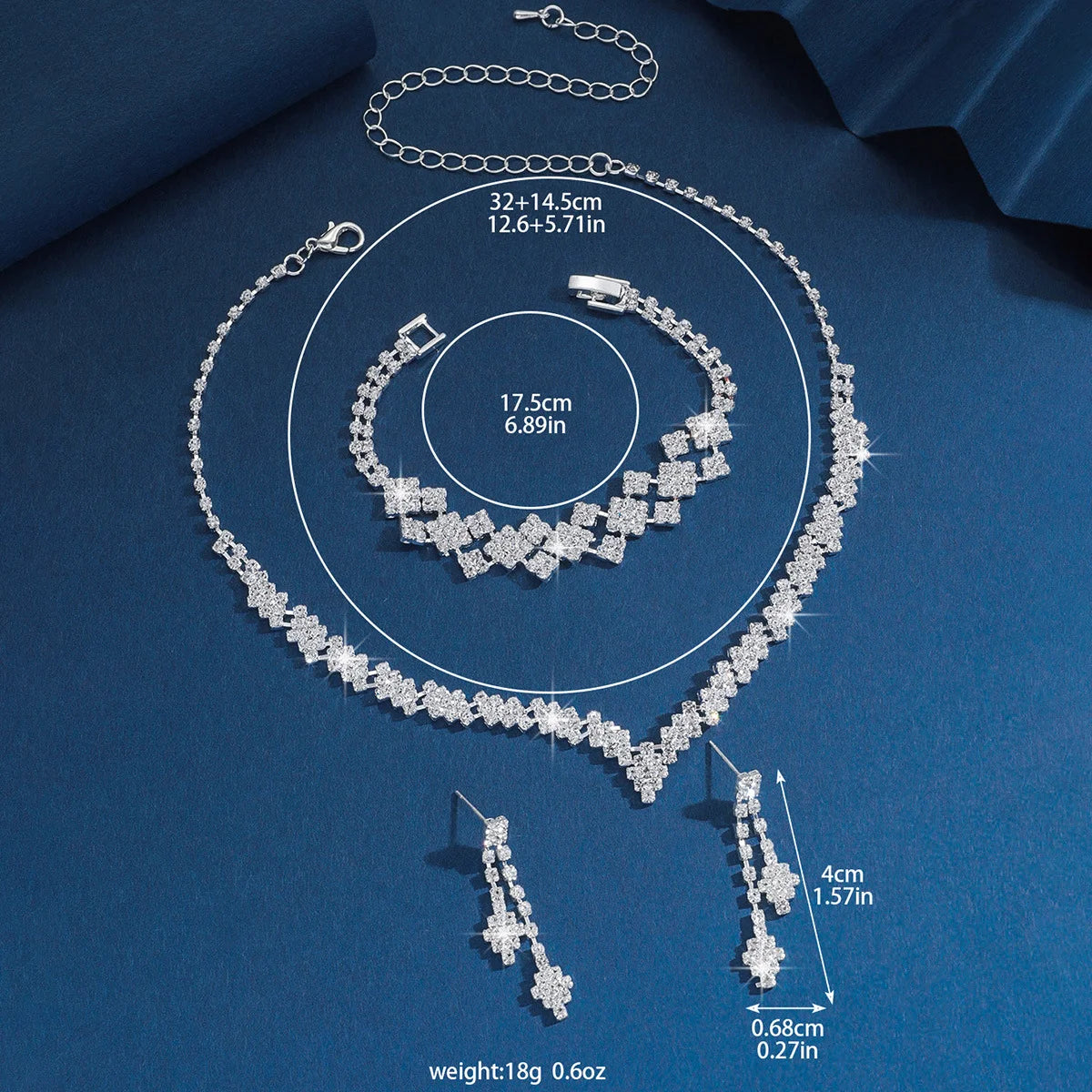 Advanced and versatile necklace, earring, bracelet, and jewelry set suitable for wedding, banquet, and party accessories