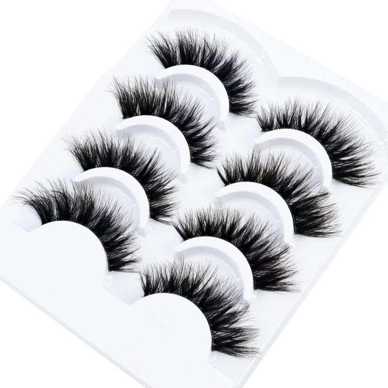 HBZGTLAD 4pairs mink lashes natural long invisible thin band fake lashes transparent terrier soft eyelashes extension Beauty