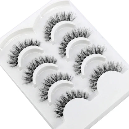 HBZGTLAD 4pairs mink lashes natural long invisible thin band fake lashes transparent terrier soft eyelashes extension Beauty