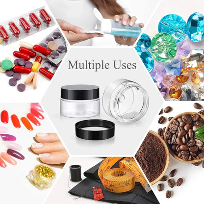 10 Pcs Empty Transparent Plastic Jars with Lids Round Storage Containers Wide Mouth Beauty Products Cosmetics Crafts and Foods