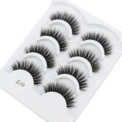 HBZGTLAD 4pairs mink lashes natural long invisible thin band fake lashes transparent terrier soft eyelashes extension Beauty