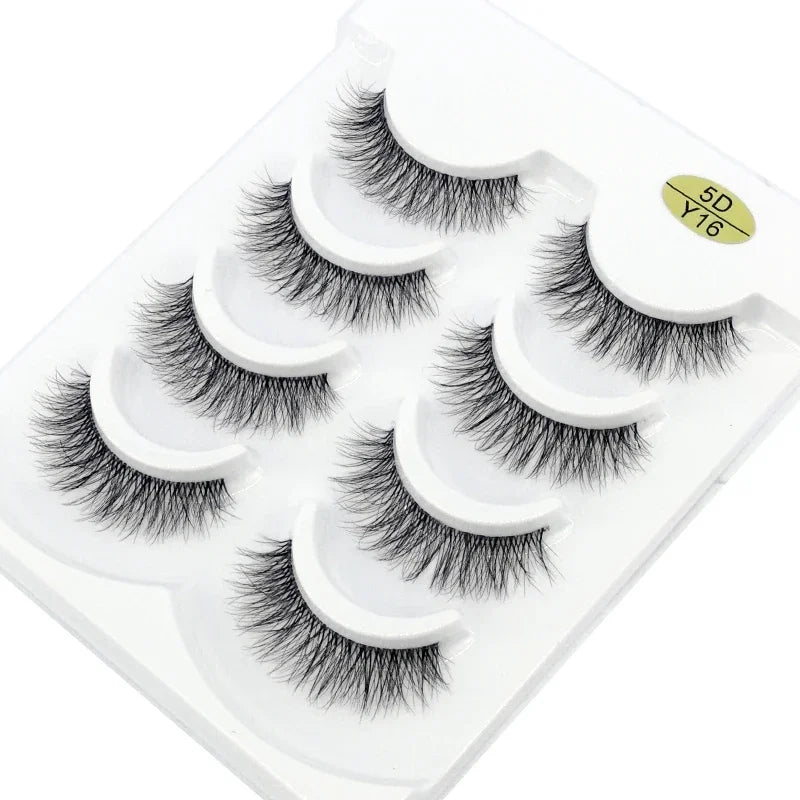 HBZGTLAD 4pairs mink lashes natural long invisible thin band fake lashes transparent terrier soft eyelashes extension Beauty